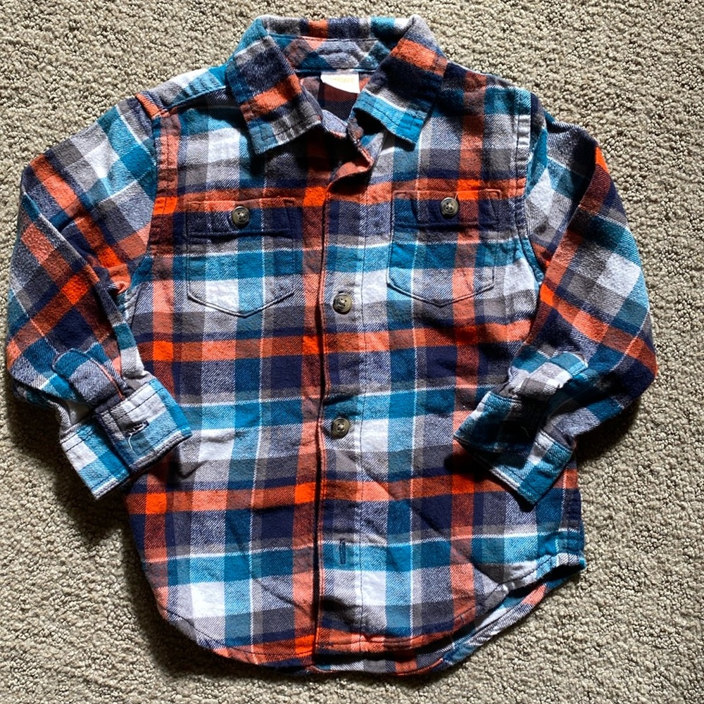 Boys Gymboree button-up flannel shirt, size 2T